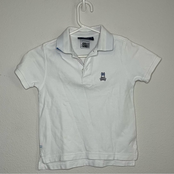 PsychoBunny white polo shirt with bunny accent size xsmall 5/6 - Picture 1 of 12